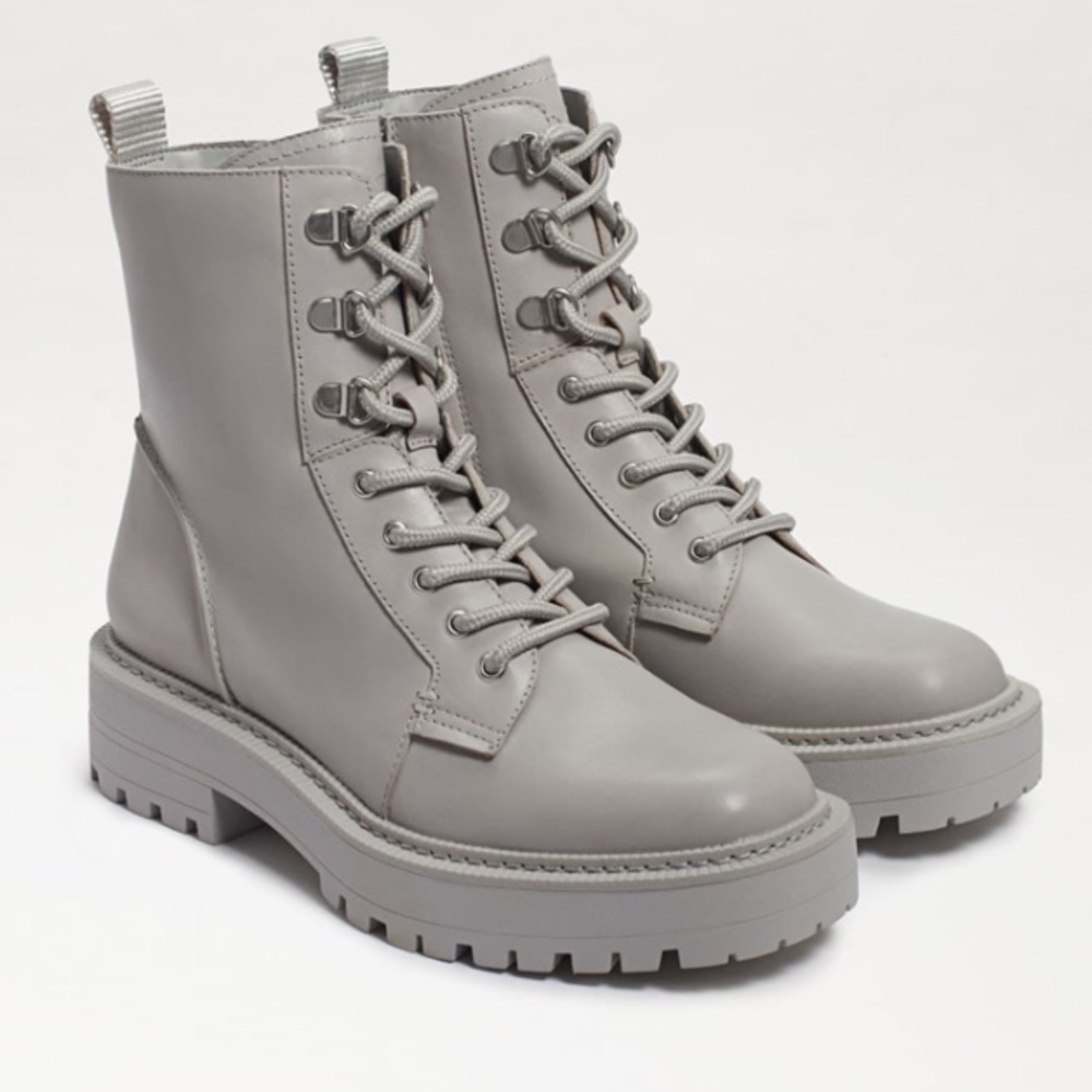 Sam Edelman Lue Lug-Sole Combat Boot Grey